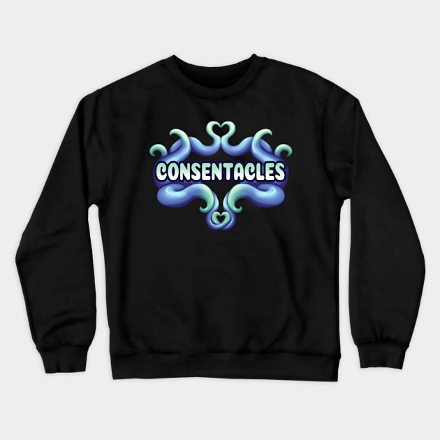 Blue Consentacles Crewneck Sweatshirt by Shrineheart